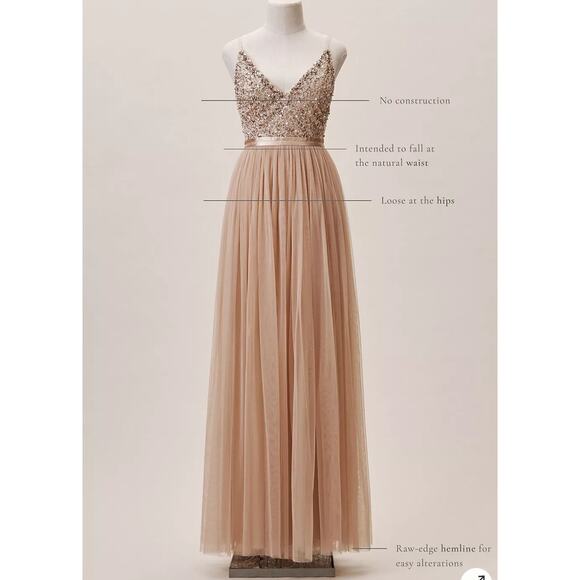 BHLDN Avery Beaded Sequin Bridesmaid Dress 6 - Picture 2 of 9
